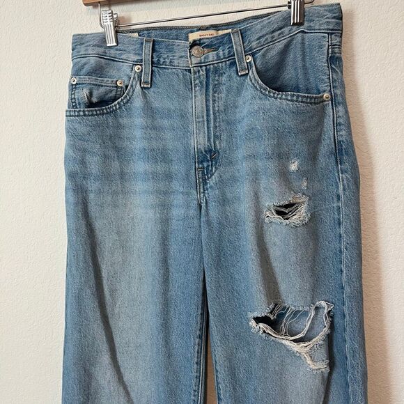 Levi's Medium Wash Blue No-Stretch Denim Baggy Dad Jeans Women's Size 27 - Picture 3 of 6